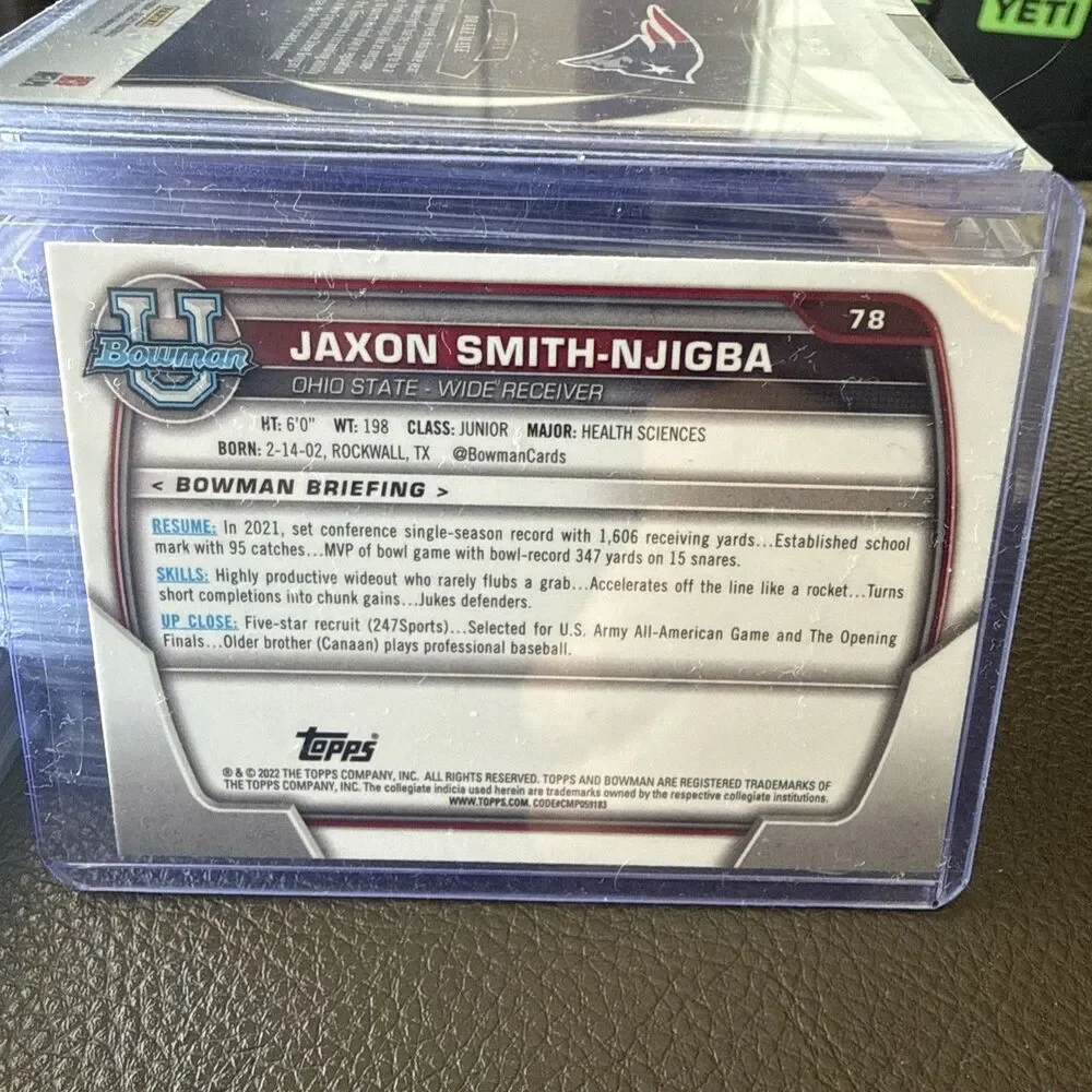 Jaxon Smith-Njigba 2022 1st Bowman Chrome University Ohio State Buckeyes #78🔥🔥